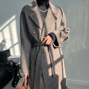 New Trends Long Cashmere Coat Winter Women Fashion Wool Coat With Pocket