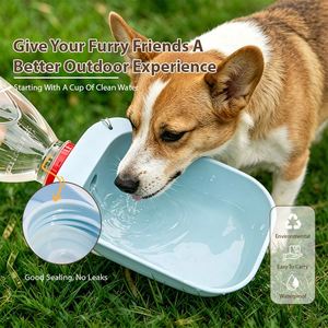 Bol à eau portable pour chien en ABS, anti-fuite, 2-en-1, distributeur d'eau pour animaux de compagnie pour la marche, les voyages et les activités de plein air - Product Image 2