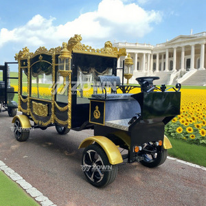 European Vintage Royal Carriage Hearse Embossed Golden <b>Ornaments</b> Four Wheels For Memorial Procession - Product Image 6