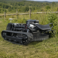 Tondeuse à gazon tout-terrain agricole, mini-tondeuse robotisée à moteur essence avec roues en caoutchouc pour jardin