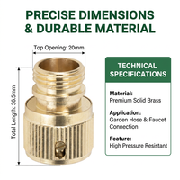 Raccord rapide en laiton 4/7, adaptateur fileté mâle 1/2 po pour tuyau de 20 mm de diamètre extérieur, pièces et accessoires de connexion rapide