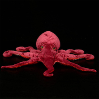 Vente en gros d'usine, jouets en peluche en forme de pieuvre rouge, animaux marins, doux et rembourrés