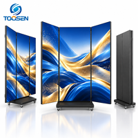 Afficheur LED portable ultra-fin pliable TOOSEN P1.53 P1.86 P2, taille personnalisée, mur vidéo mobile pour les publicités des centres commerciaux et des magasins