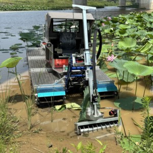 Véhicule amphibie de nettoyage de boues à bras télescopique, moteur diesel, capacité 130 m³/h pour la gestion des déchets industriels en lagune - Product Image 6