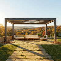 Pergola en aluminium extrudé antirouille de qualité supérieure avec toit à double persienne durable pour terrasse de restaurant commercial et hôtel