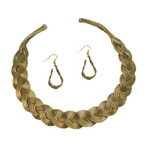 Fashionable <b>Bracelet</b> <b>and</b> <b>Earrings</b> Gold Plated Finishing Complete Jewelry <b>Set</b> for Women - Product Image 5