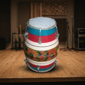 Dholak en bois poli fait main, instrument de musique traditionnel indien pour la musique folklorique, écologique, décoration de table, culturel - Product Image 3
