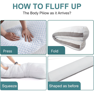 Sıcak Fırsat Tam Vücut Hafızalı Köpük Hamile Yastığı, Bambu Elyaf Kılıflı, Yıkanabilir, Silindir Şeklinde Destek, Yatak Odası Kullanımı İçin - Product Image 6