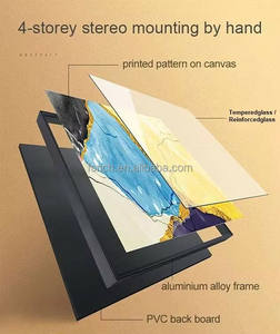 Decorazione Murale di Lusso Moderna Personalizzata Nordica 3 Pezzi Quadro Astratto in Porcellana Cristallo per <span class=keywords><strong>Soggiorno</strong></span> Arredamento Casa - Product Image 3