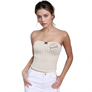 Camisola Corta Sexy para Mujer, con Lazo, Color Puro, Transpirable, de Secado Rápido, Ajustada, para Usar por Debajo - Product Image 3