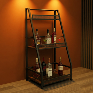 Mini-Bar a 3 livelli con armadio per liquori, pavimento autoportante per whisky, espositore per bottiglie <span class=keywords><strong>di</strong></span> liquori ad angolo - Product Image 6