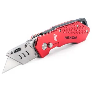 Portable paper sliding art aluminum alloy handle change blades cutter utility metal cutter folding knife