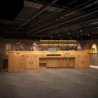 Prix bon marché d'usine Design Big Curved Coffee Juice Snack Sushi Fast Food Restaurant Home Bar Comptoir pour Coffee Shop