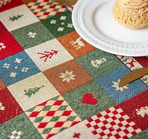 Chemin de table de Noël YINUAN, <span class=keywords><strong>tapisserie</strong></span> tissée, motif Père Noël, arbre, flocon de neige, décoration de table de fête - Product Image 4