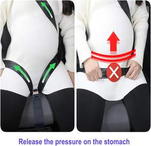 साचेक काली चमड़े की गर्भावस्था बम्प स्ट्रैप एडजस्टेबल लॉक-प्रकार की सुरक्षा पेट के जलरोधी संशोधित कार सीटों - Product Image 2