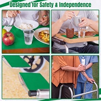 Tapete de Silicona Antideslizante de 8" x 6 pies, Verde, Cortable, de Grado Alimenticio Mesas y Bandejas para Sillas de Ruedas para Rehabilitación de Personas Mayores