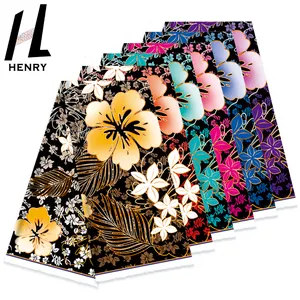 Henry Large Flower Pattern Design Richly Colored Botanical Floral Printed Satin Fabrics For Clothing