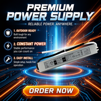 Transformateur à tension constante étanche IP67 certifié ETL CE SAA, 12V CC 5A 60W, PFC élevé >0.9, sans scintillement, pour LED ultra-minces
