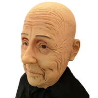 Halloween drôle masque de clown en latex Halloween, masque d'Halloween led s'allume, cosplay Halloween masques vieil homme couvre-chef transgenre