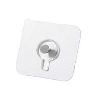 L-3385 Crochet adhésif transparent sans perçage, ultra-résistant, pour cuisine et cadres photo