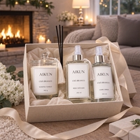 AIKUN Source Factory Coffret Cadeau Luxe Personnalisé Huile Essentielle Naturelle Diffuseur à Bâtonnets Longue Durée et Ensemble de Bougies Parfumées