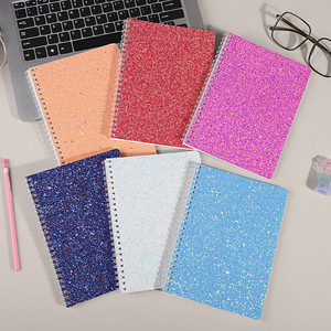 Quaderno a Spirale A5 con Copertina Glitterata Color Macaron, Pagine a Righe con Paillettes Lucide e Polvere Scintillante <span class=keywords><strong>per</strong></span> Studenti - Product Image 1