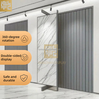 Présentoir rotatif coulissant personnalisé pour carreaux, présentoir coulissant pour échantillons de marbre UV, présentoir mural en PVC grande capacité