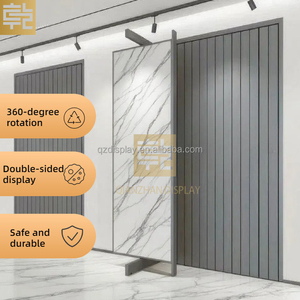Pull-out 360 độ xoay trang trí PVC Panel Tường Gạch gốm thạch anh đá UV tấm đá cẩm thạch <span class=keywords><strong>Rack</strong></span> hiển thị đứng cho showroom - Product Image 2