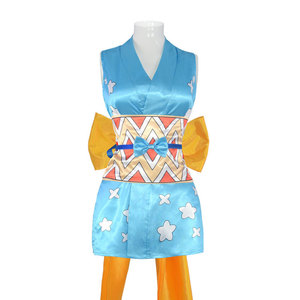 Disfraz de Nami para mujer, kimono corto con estampado satinado, conjunto completo para Halloween - Product Image 1