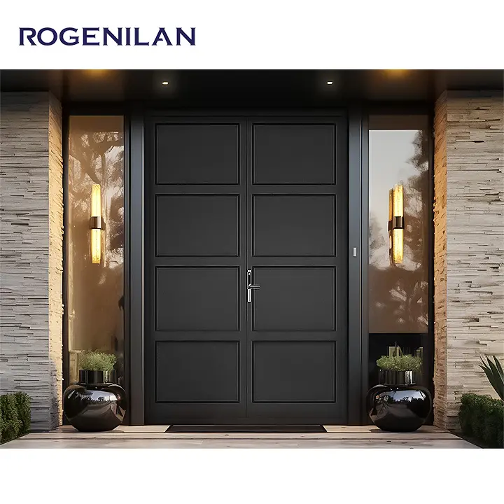 modern contemporary decorative double door security entry/front/exterior/entrance aluminum doors for homes