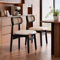 Chaise de salle à manger avec coussin en éponge douce de style nordique moderne, cadre en bois massif, écologique, portable, salon, chambre à coucher, bureau à domicile
