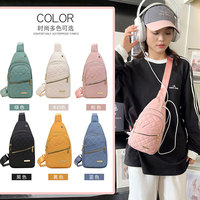Sac de poitrine pour femme, design multi-coutures, grande capacité, sac à dos frontal, sac bandoulière décontracté pour filles, pour l'extérieur
