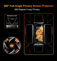 Pelindung Layar Privasi 360 Derajat Anti Spy 4 Arah untuk iPhone 17 16 15 14 13 Anti Pecah Berlapis Elektro Mudah Dipasang