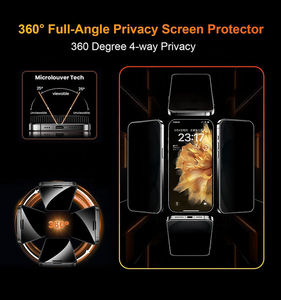 Protection d'écran électroplaquée anti-espion 360° pour <span class=keywords><strong>iPhone</strong></span> 17 16 15 <span class=keywords><strong>14</strong></span> 13 <span class=keywords><strong>Pro</strong></span> <span class=keywords><strong>Max</strong></span>, <span class=keywords><strong>incassable</strong></span> avec boîte d'installation facile - Product Image 2