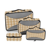 Set Perlengkapan Perjalanan 4 Buah Hawaii Flower Custom Print Fashion Zipper Portable Compression Packing Cubes dengan Ekspansi & Organizer Kubus