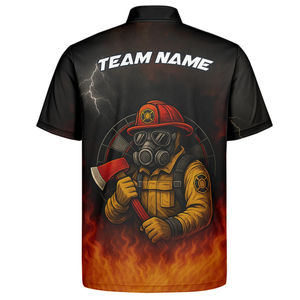 2025 <span class=keywords><strong>Polo</strong></span> <span class=keywords><strong>pompier</strong></span> personnalisé à manches courtes uniforme évacuant l'humidité pour hommes Performance de travail conception polynésienne bas quantité minimale de commande - Product Image 3