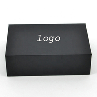 Vente en gros de boîte d'emballage électronique en carton avec logo personnalisé boîte cadeau de luxe noire en papier magnétique