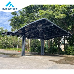 Abri de voiture pliable automatique gris <span class=keywords><strong>aluminium</strong></span> Cantilever Outil d'ombrage Auvent d'<span class=keywords><strong>atelier</strong></span> avec cadre métallique <span class=keywords><strong>en</strong></span> bois traité sous pression pour garage - Product Image 6