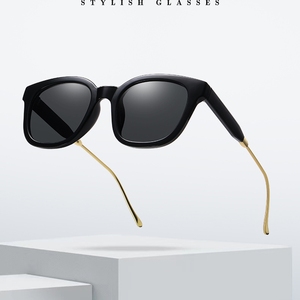 Nouvelle mode coréenne, lunettes de soleil rétro de luxe pour hommes, lunettes de soleil carrées polarisées avec logo personnalisé, lunettes de soleil semi-métalliques pour femmes - Product Image 2