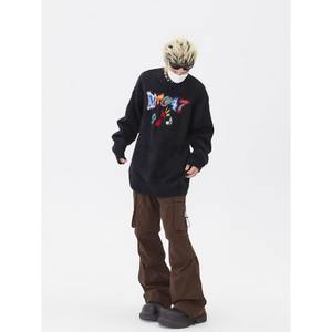 Pantalon cargo unisexe Melard rétro multi-poches à cordon de serrage, marron, printemps automne, streetwear, ample, droit, long, tendance, mi-peint, décontracté - Product Image 4