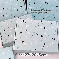 Caja de Regalo Cloud Diary con Diseño de Avión y Estrellas Color Menta, Estilo Ins, Cartón Blanco, Gran Capacidad, Reforzada