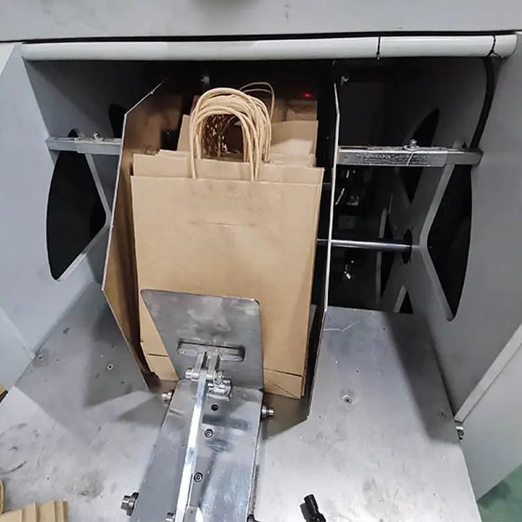 Membuat Tas Kertas Kerajinan/Makanan Kraft Tas Datar Mesin Pembuat Tas Kertas dengan Pegangan