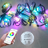 Lampu LED Natal Wifi Outdoor RGB, Lampu Pixel LED yang Dapat Diprogram, Lampu Titik LED Tahan Air