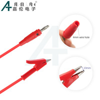 Cable de prueba JIA LUN con conector banana de 4 mm a pinza de cocodrilo, cable de silicona y latón, longitud de 25/50/100 cm
