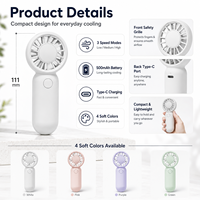 Ventilateur portable pliable élégant OEM, recharge rapide USB/voiture, batterie longue durée, protection de sécurité lumineuse pour l'été en extérieur