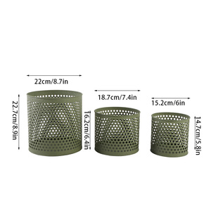 Ensemble de lanternes à bougies en métal, 3 pièces, design ajouré, centre de table de Noël, éclairage de jardin et de patio, rangement multifonctionnel - Product Image 2