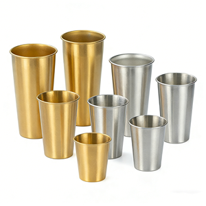 Gobelets de fête 16oz (450ml) et 10oz, design rose et blanc, pour boissons et bière, 500ml, pour jeux, stades, en acier inoxydable à paroi simple, anti-UV - Product Image 1