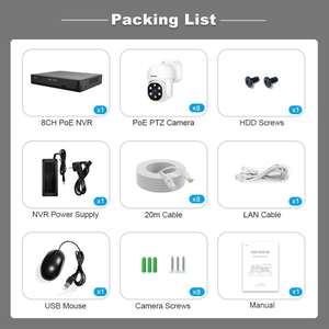 <span class=keywords><strong>SriHome</strong></span> 150m 3MP HD 8-CH POE Cámara para exteriores Kit de grabadora de video en red hasta 16 canales Monitor impermeable para el hogar - Product Image 4