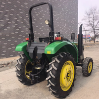 Tractor de Ruedas 3B504 4WD de Segunda Mano, Precio Bajo Premium, Motor Diésel de 60HP y 4 Cilindros, Caja de Cambios con Selector de Marchas, Verde Amarillo