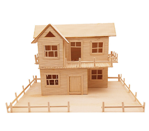 Bastoncini di legno per gelato, stuzzicadenti, piccole case, materiale fai da te per lavoretti, modellismo, puzzle da assemblare - Product Image 1